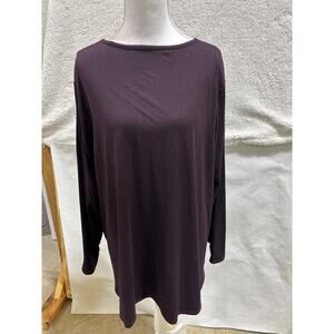J.Jill Fit Performance Long Sleeve Tee XL Petite Plum Purple Stretch Active Top